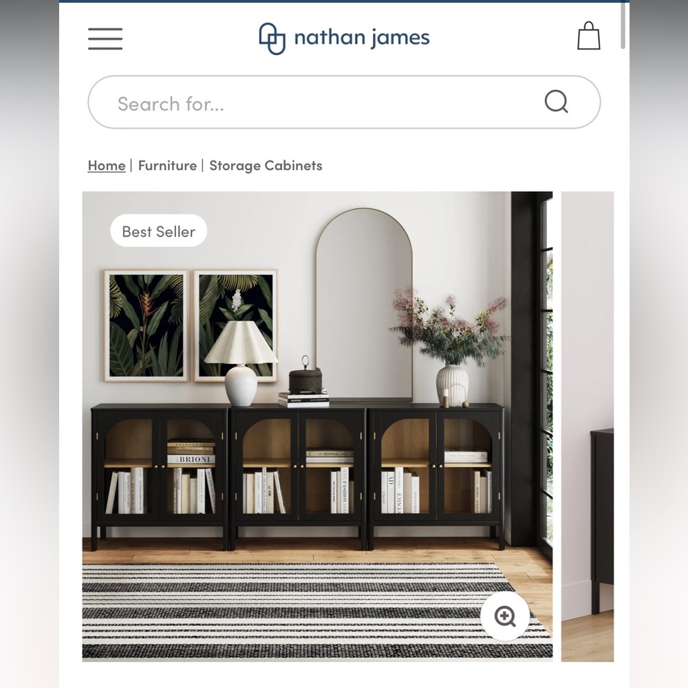 Nathan James Black Storage Cabinet (in box)